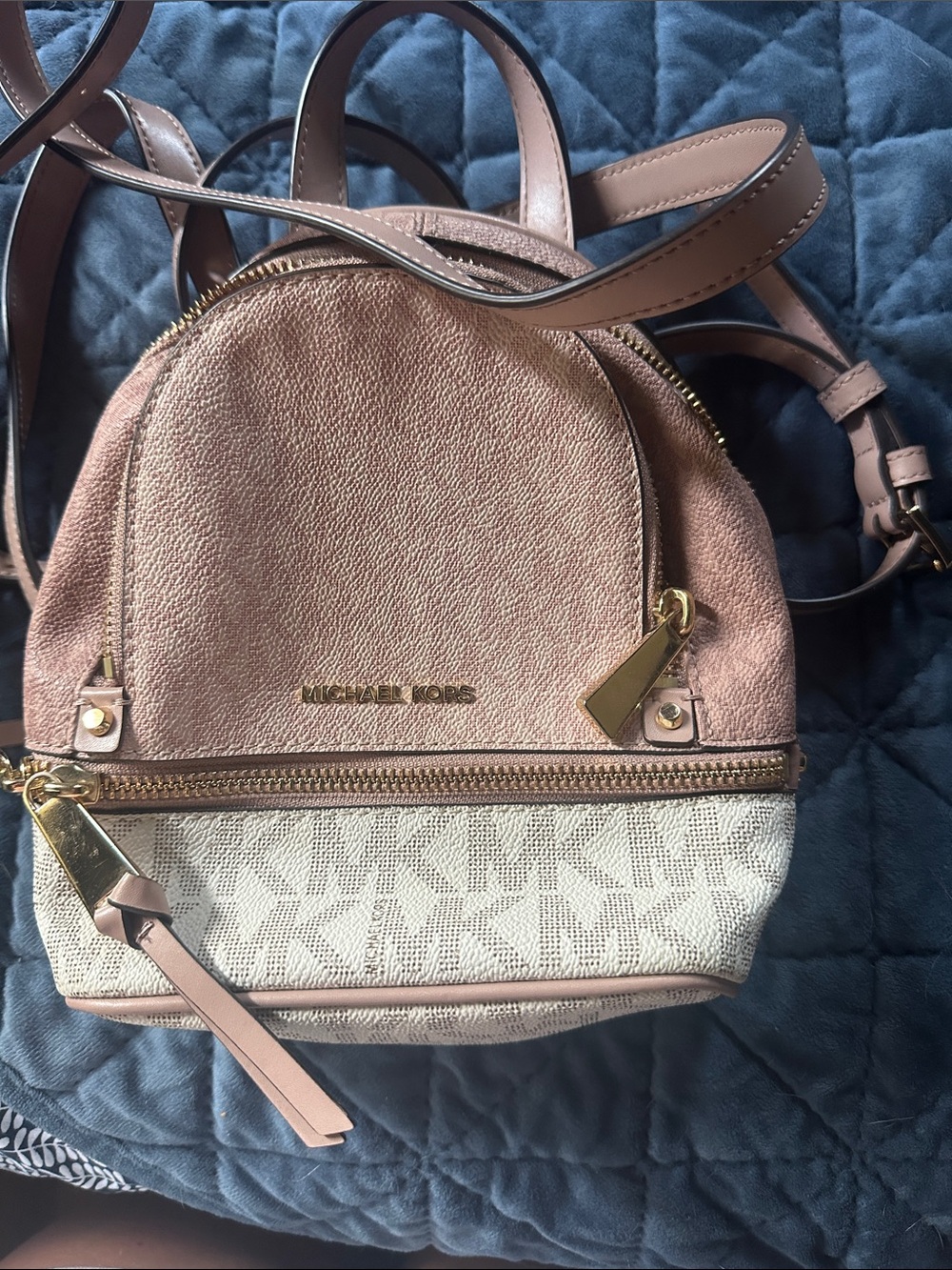 Michael Kors Blush Pink and Ivory Mini Backpack